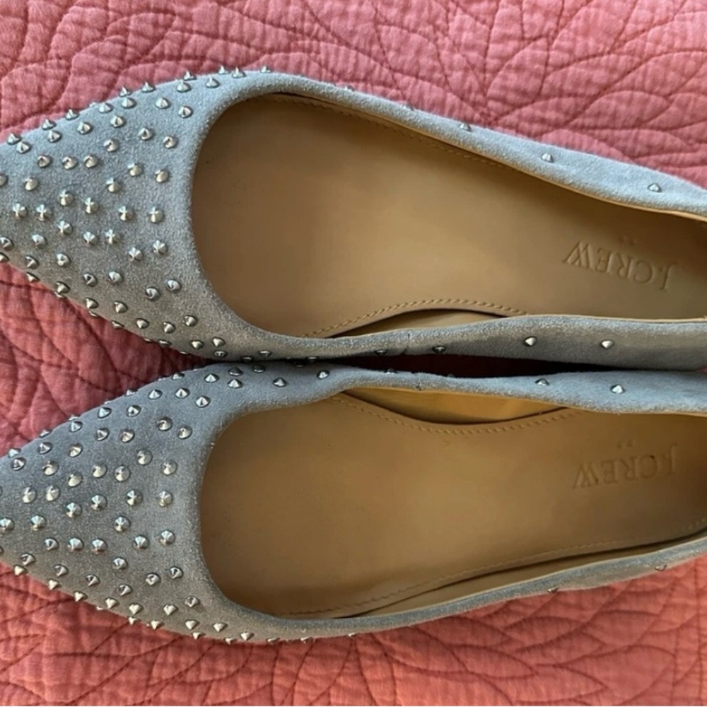 J. Crew Gray Studded Women's Flats